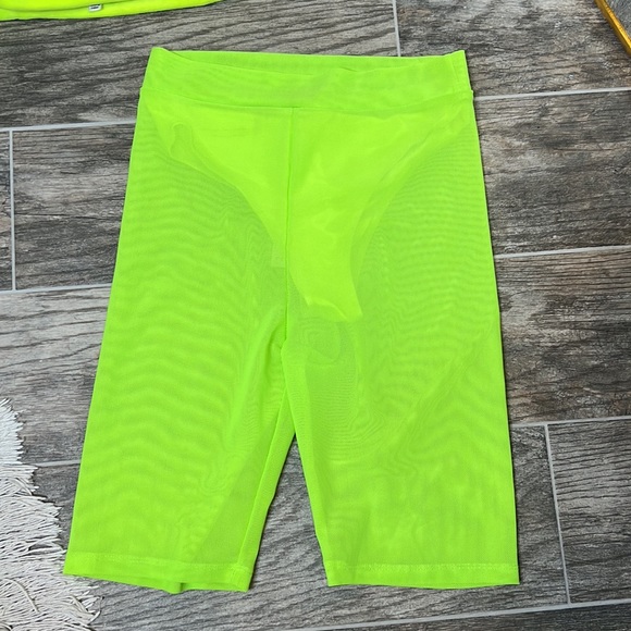 Sexy Fuzzy Neon Set with extra Mesh Biker Shorts NWOT - Picture 5 of 6